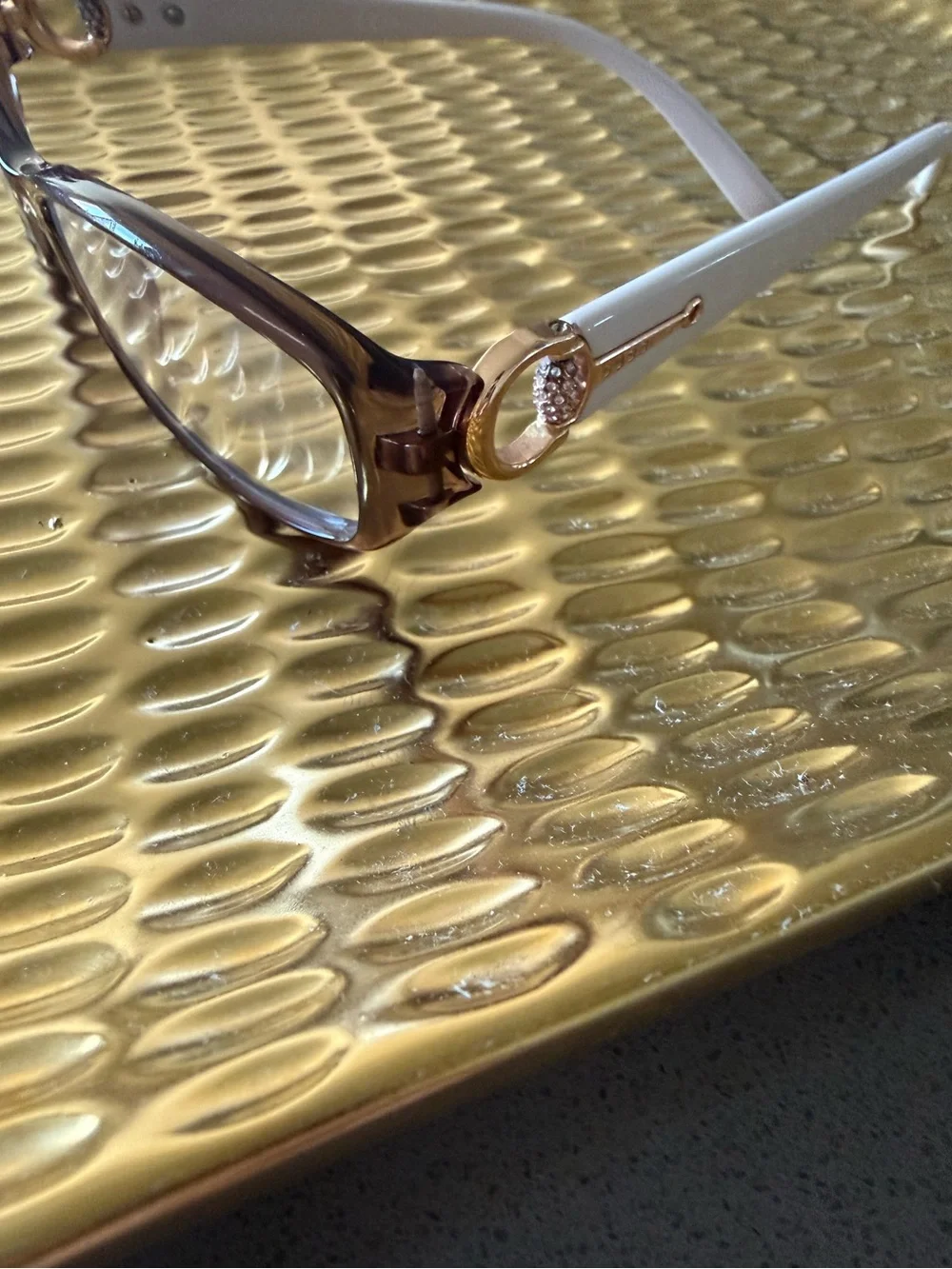 Authentic Gucci GG 3204 Q70 Mauve Blush Crystal Horsebit Eyeglass Frames